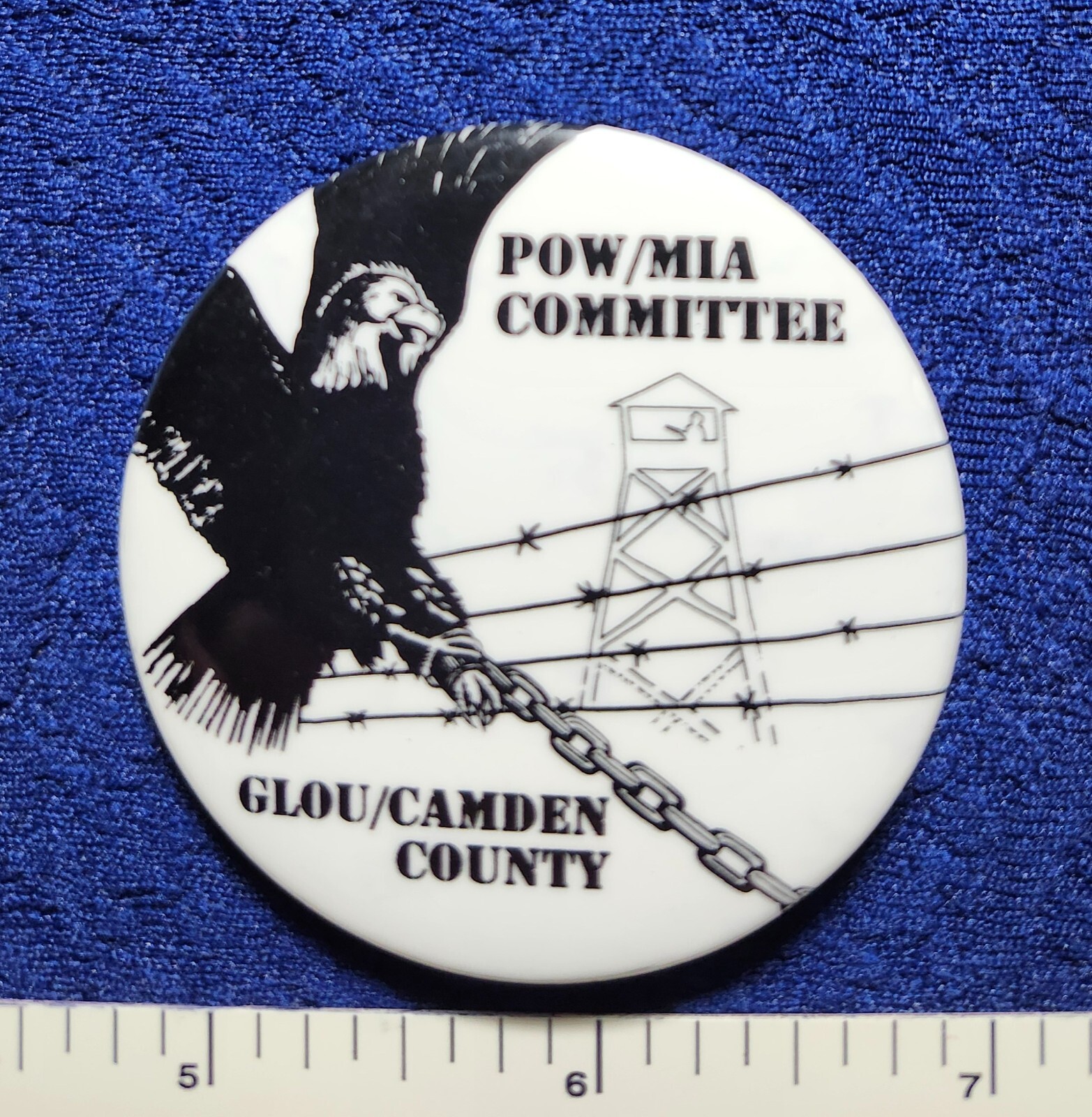POW PRISONER WAR MIA GLOUCESTER CAMDEN NEW JERSEY VIETNAM CAUSE PINBACK BUTTON