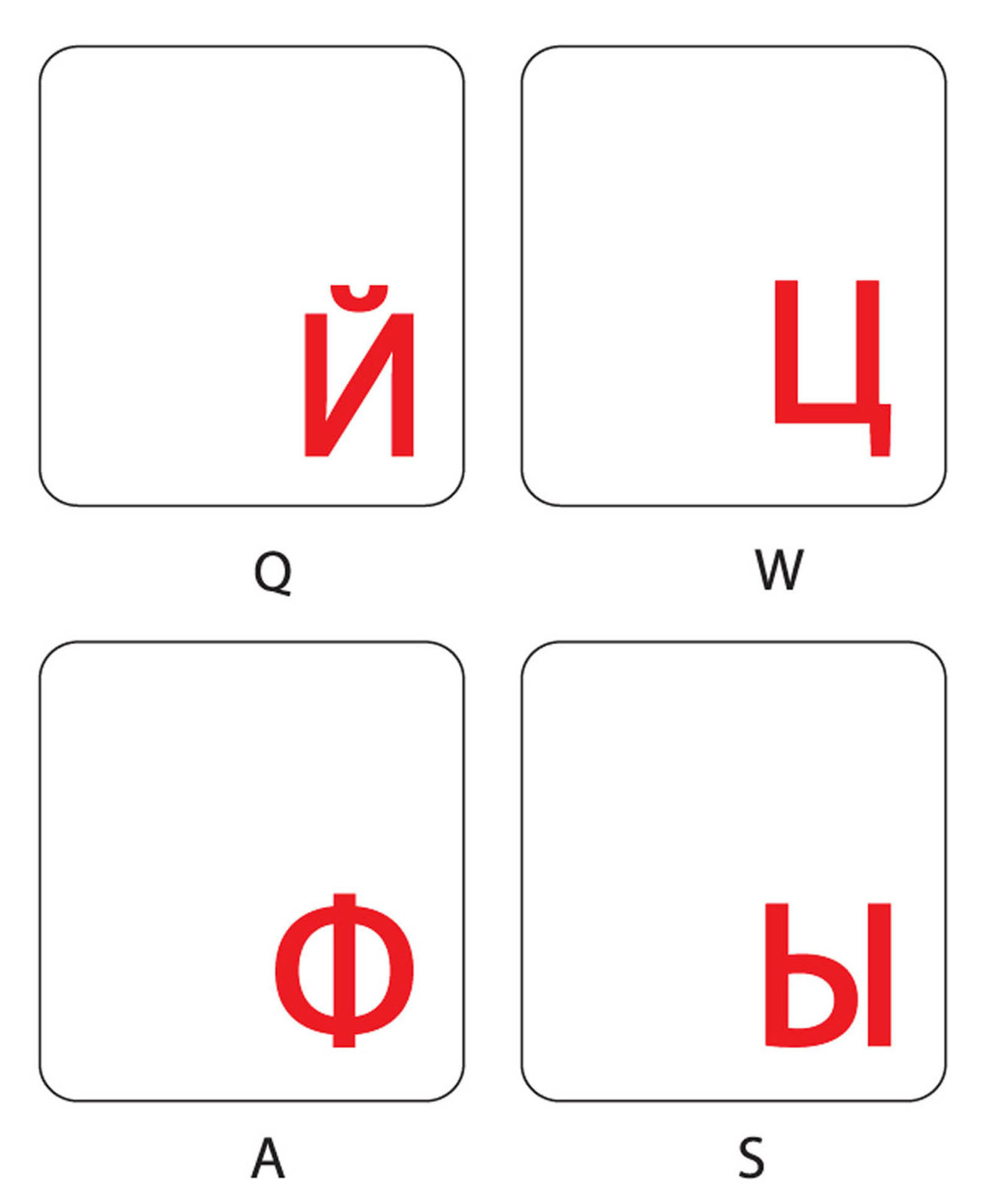 RUSSIAN KEYBOARD STICKERS TRANSPARENT RED LETTERING FOR COMPUTER  LAPTOP NEW