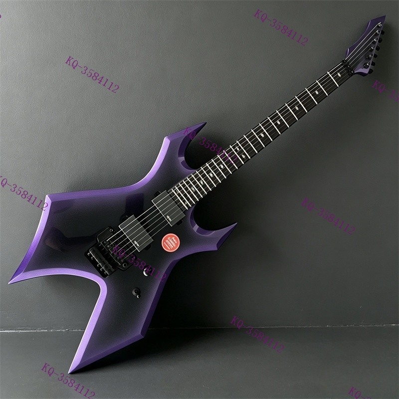 Solid Electric Guitar Stainless Rounded Fret Edge FR Bridge Purple Burst From US