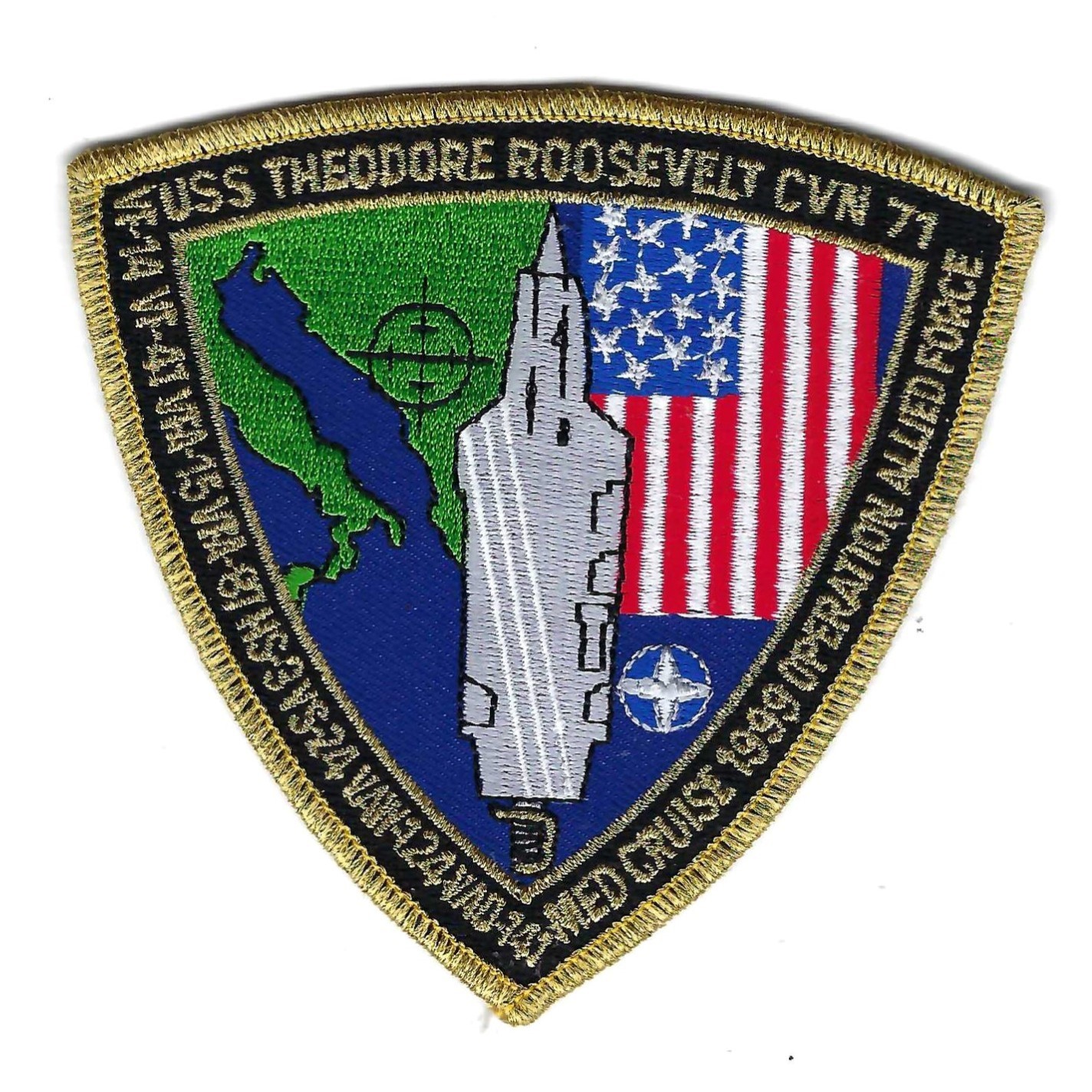 CVN-71 USS TEDDY ROOSEVELT Med Cruise  1999 "OPR ALLIED FORCE" patch