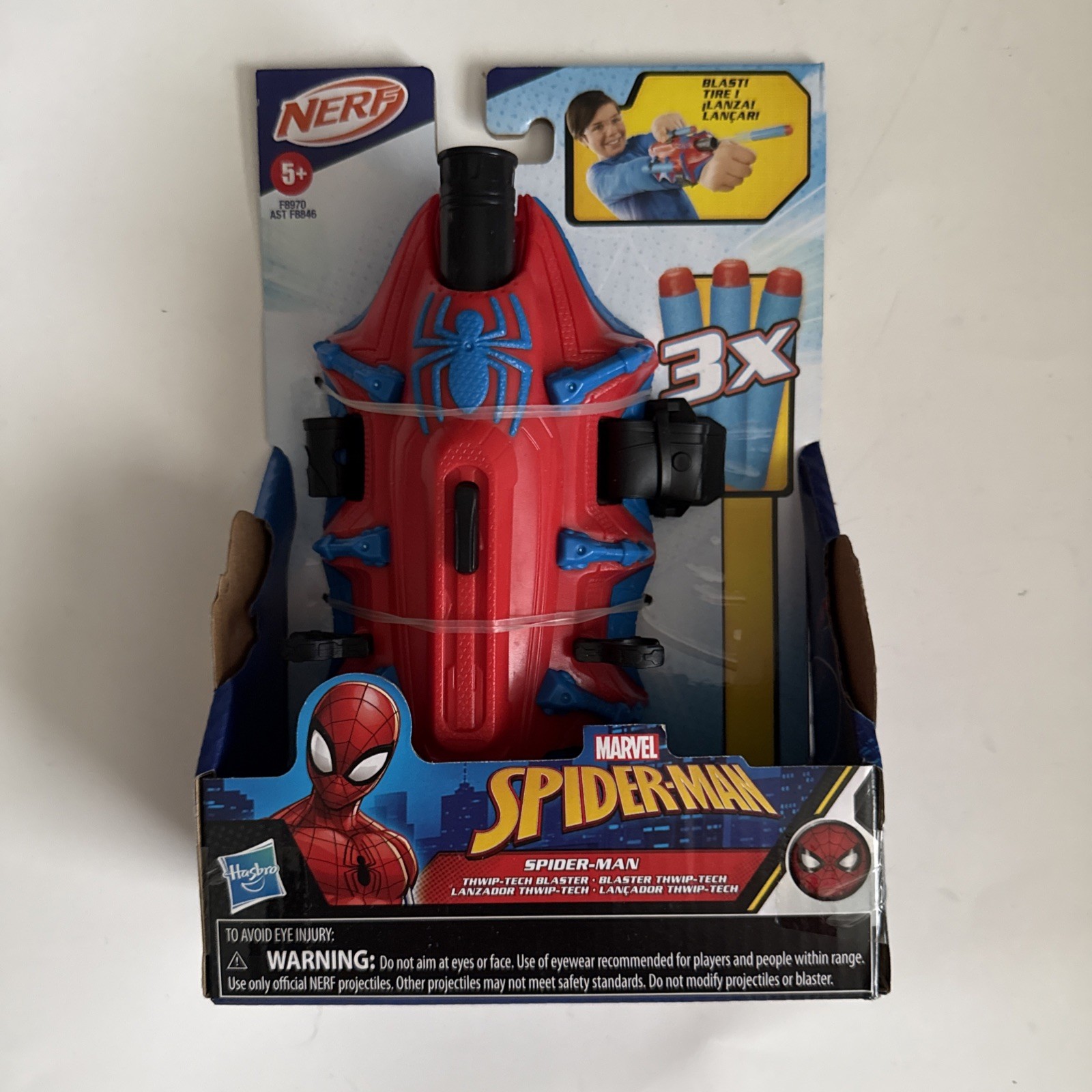 Nerf Spider Man Thwip- Tech Blaster With 3 Nerf Darts Hasbro