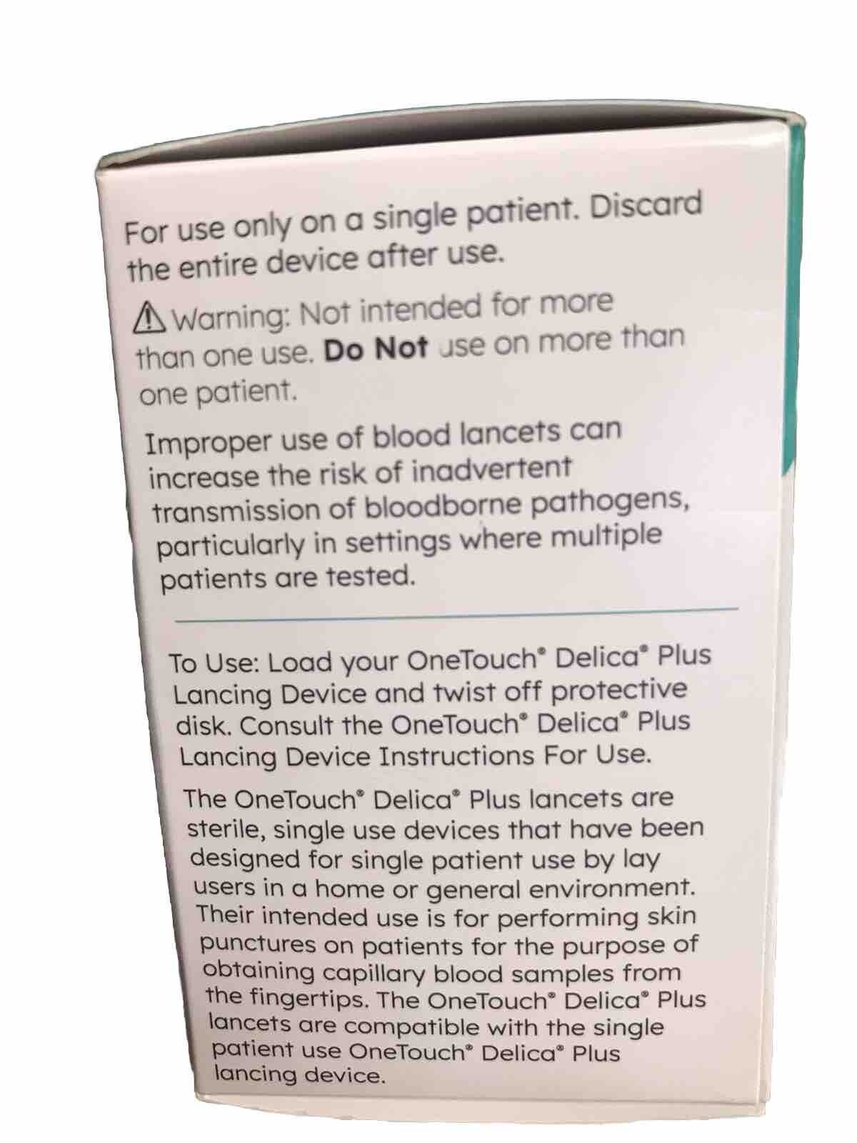 ONE TOUCH Delica Plus Lancets 100 Extra Fine 33 Gauge