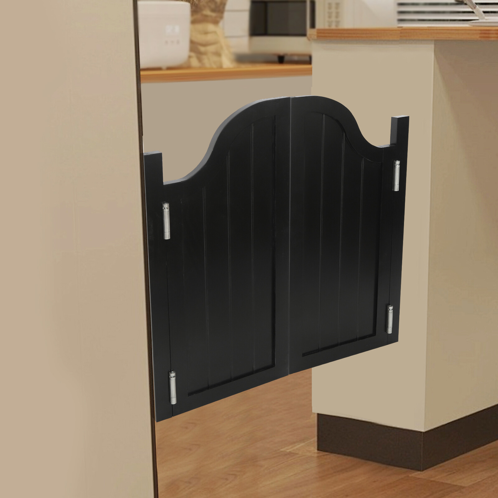 80x90cm For Shop Entrance Partition Door Solid Wood Door Partition Door Black