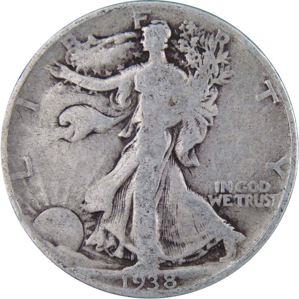 1938 Liberty Walking Half Dollar Circulated Silver 50c Coin