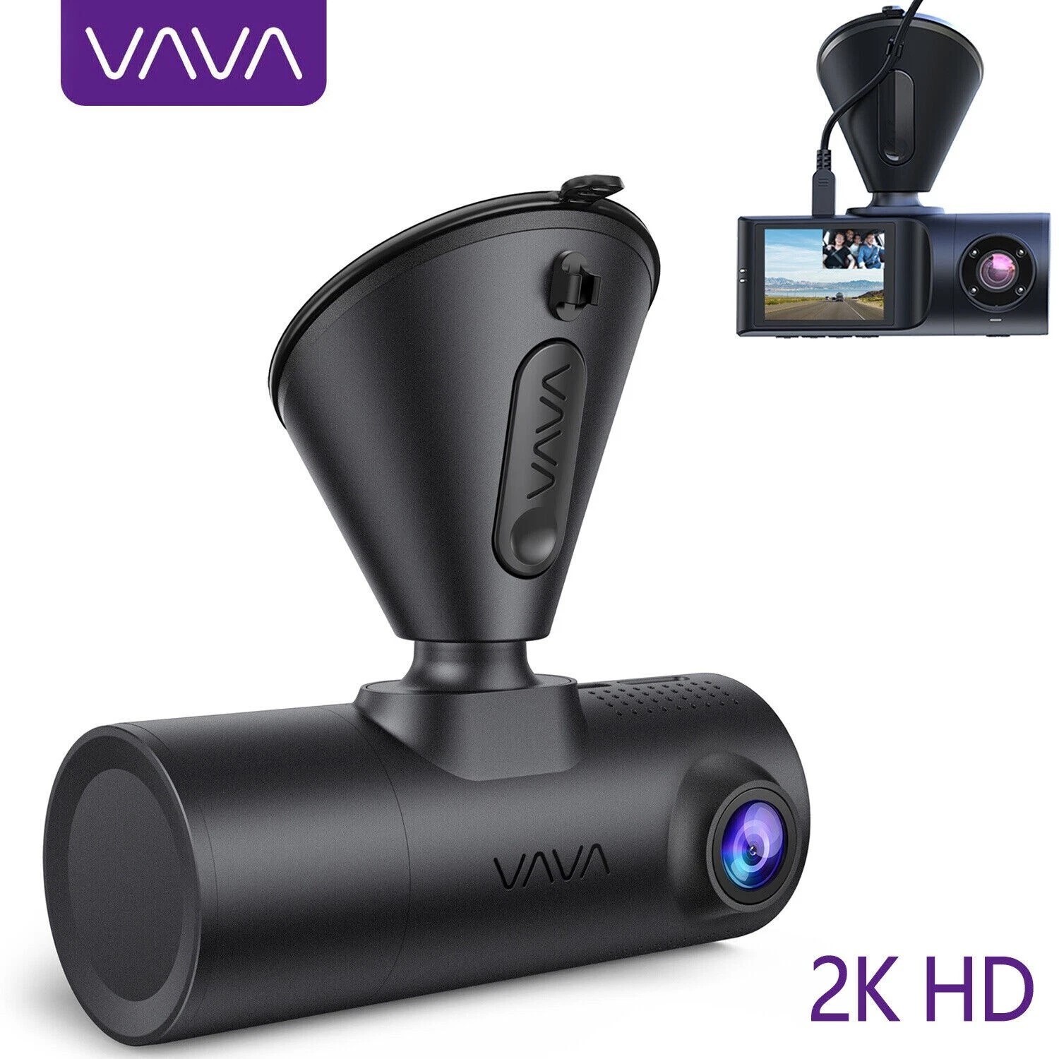 VAVA 2K Dual Dash Cam VA-VD009 2K Front and 1080P Cabin
