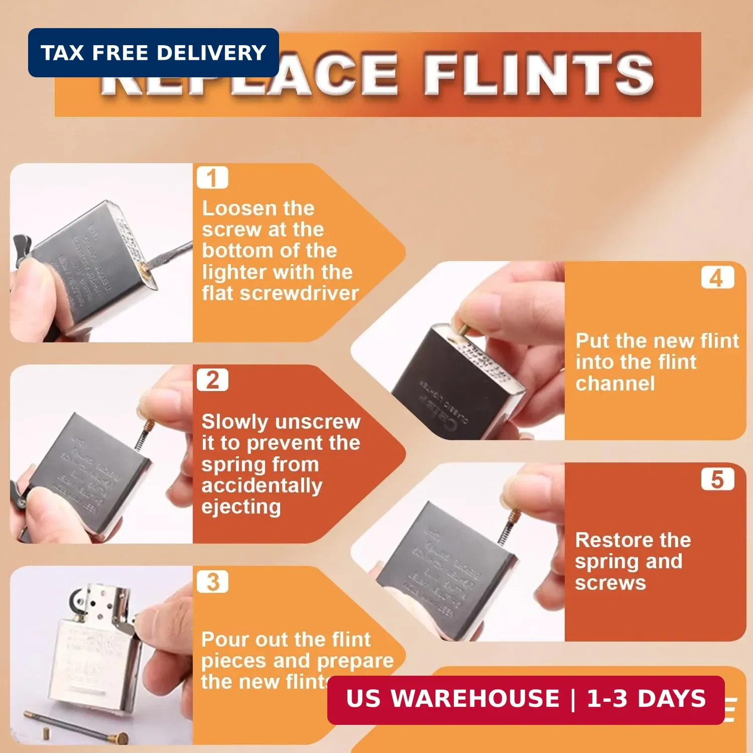 200 Pcs Lighter Flints Universal Lighter Replacement Flint Refills, Premium...