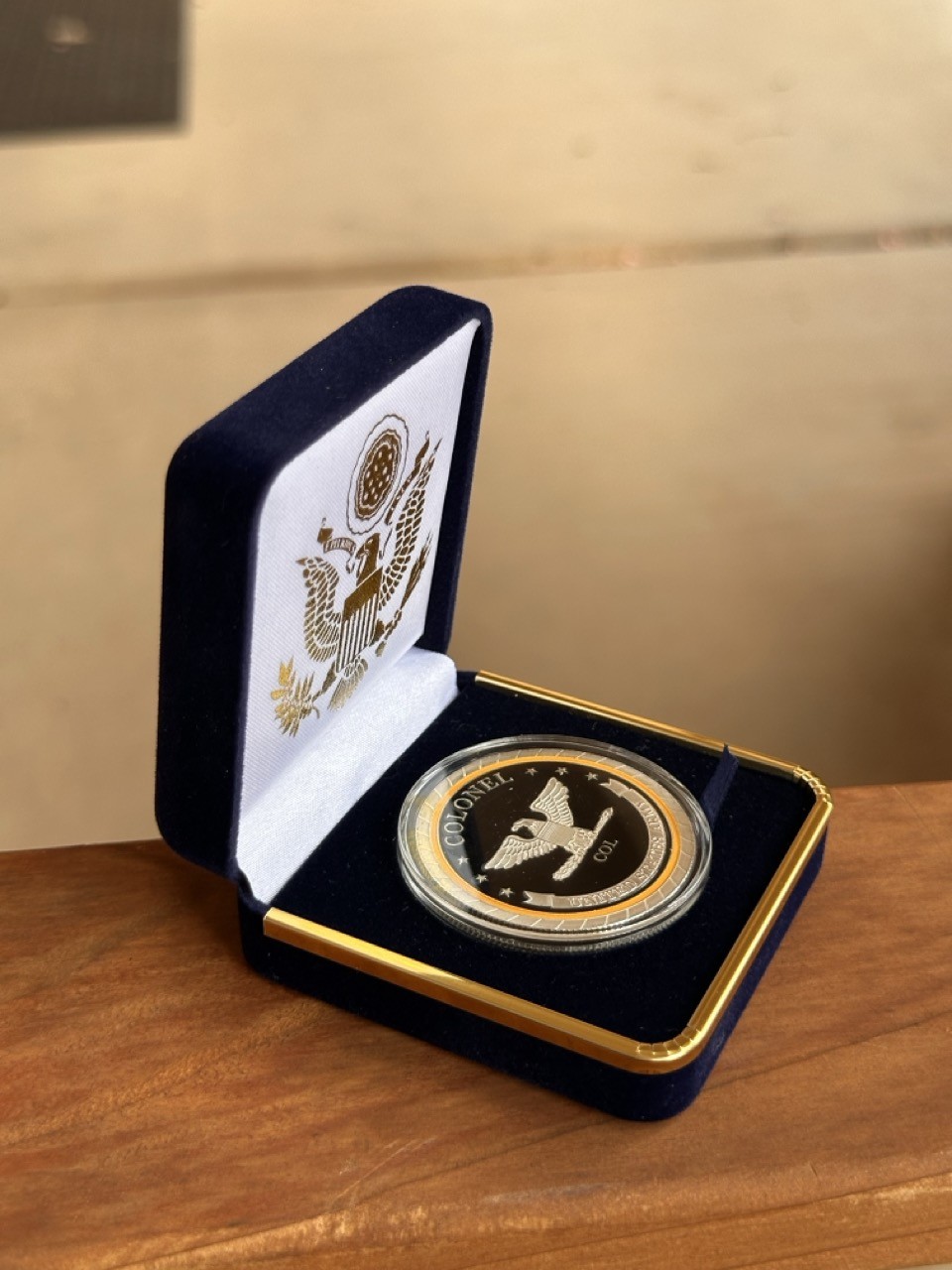U.S. Army Colonel Challenge Coin in Blue Velvet Case ·IN STOCK· ·FAST SHIPPING·