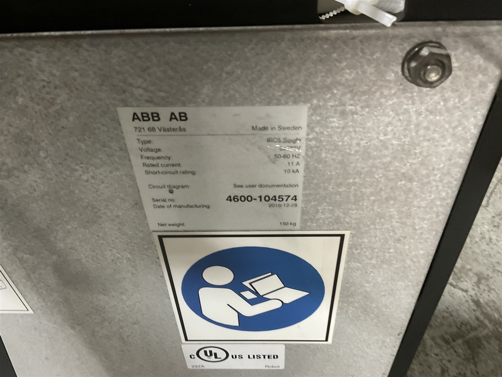 ABB ROBOT IRB4600 WITH CONTROLLER IRC5 SN: 4600-104574