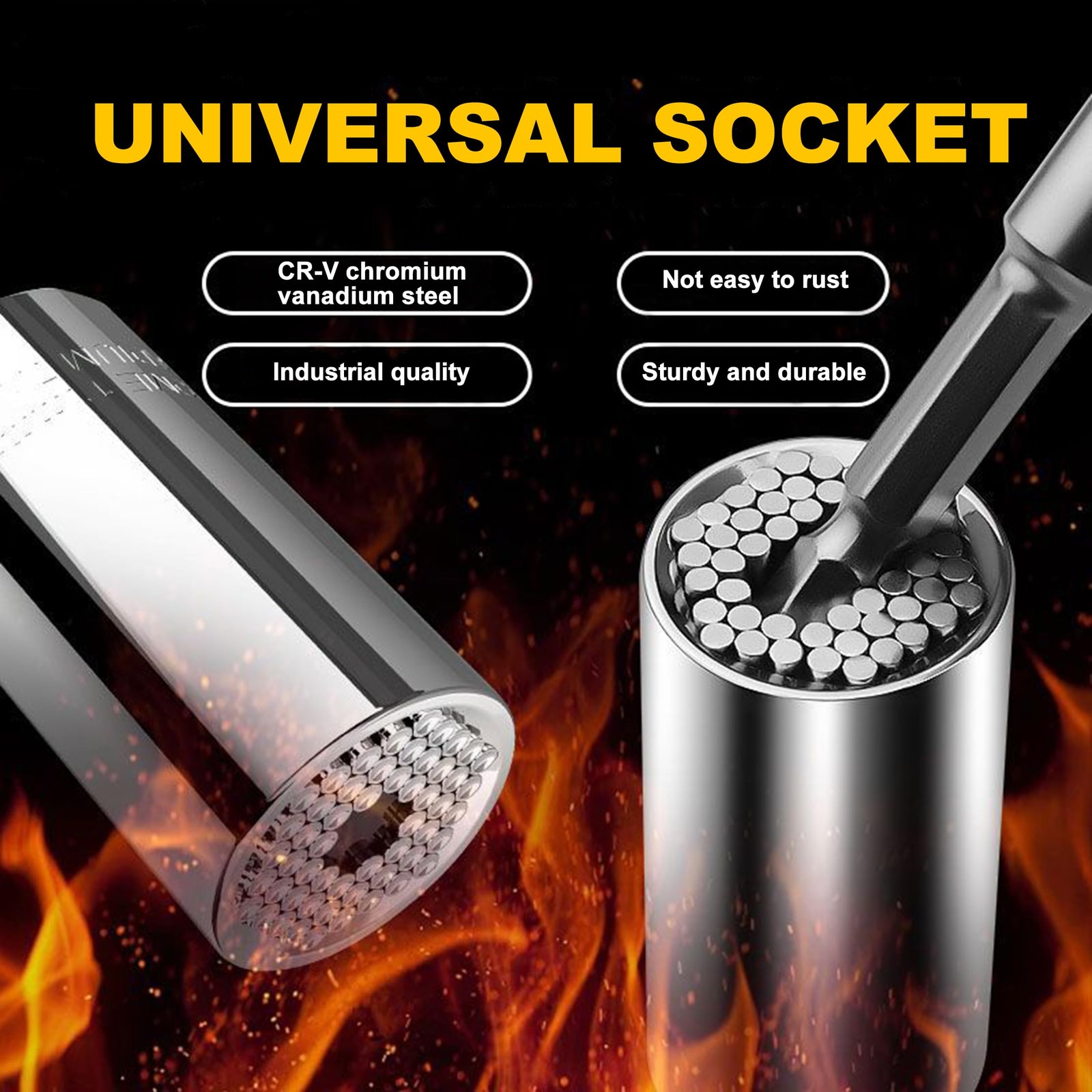 2 PCS Universal Socket Tool,Super Socket Unscrew Any Bolt, Adjustable Socket ...