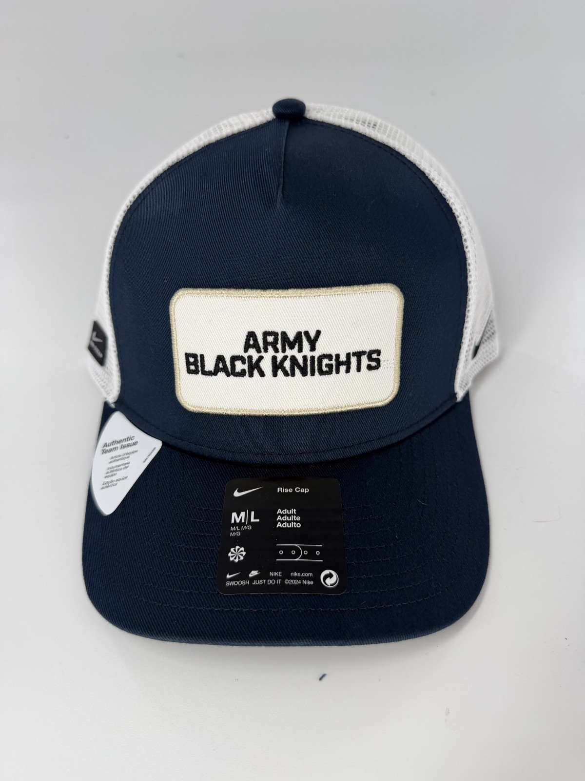 Nike Rise Army Black Knights Team Issued Blue Mesh Snapback Hat Cap M/L New