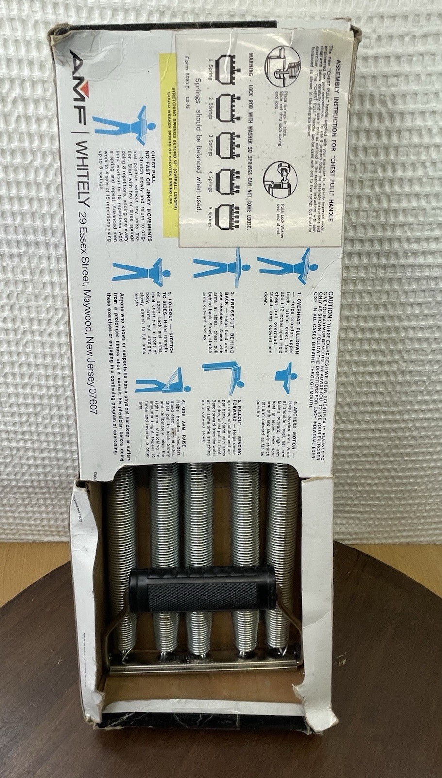 Vintage 1970s DP 5 Spring Chest Pull Expander Exerciser in Original Box