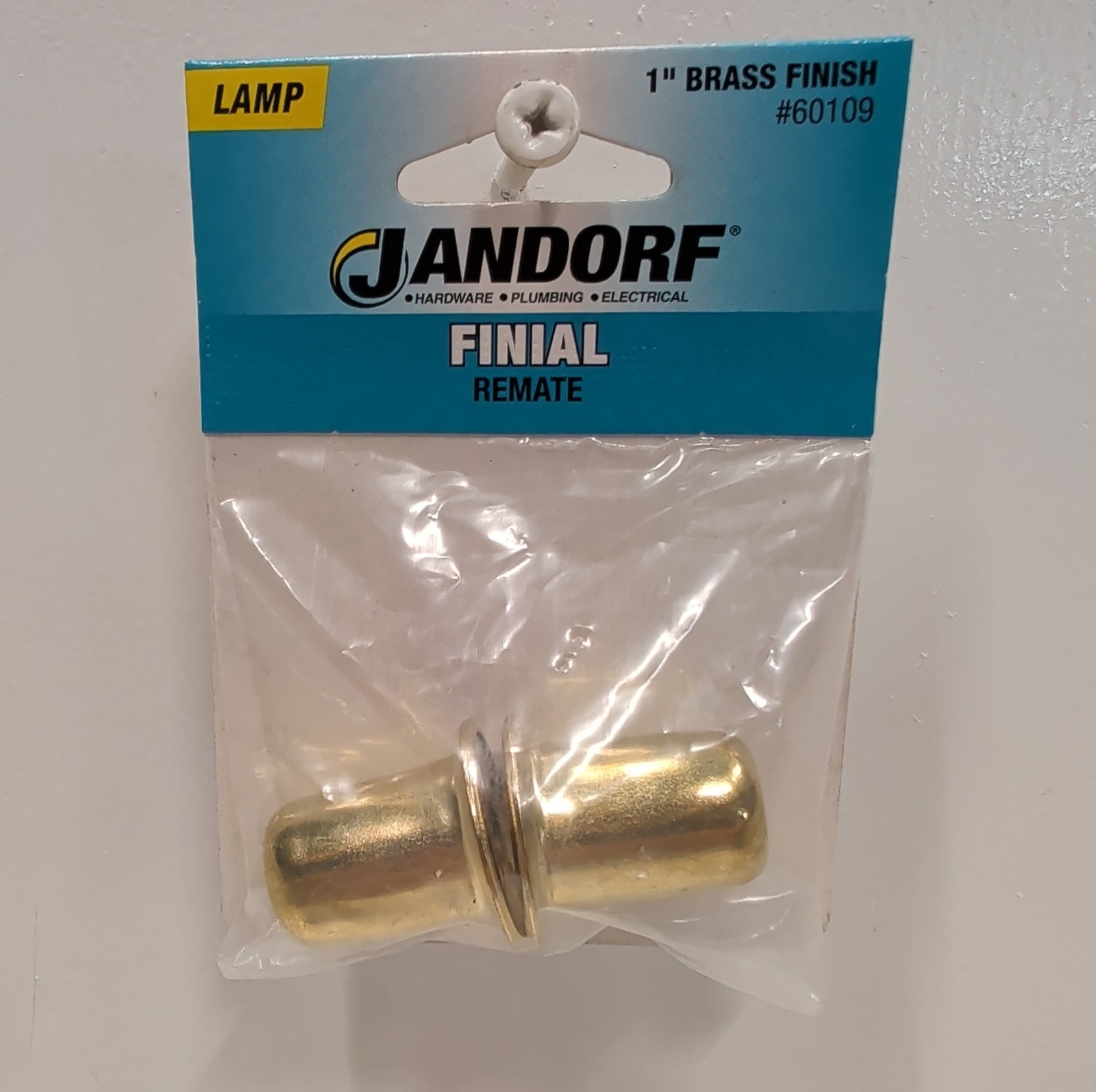 Jandorf 60109 Brass Top Hat Lamp Finials 1" 1/4‑27 Thread 2 Pack New