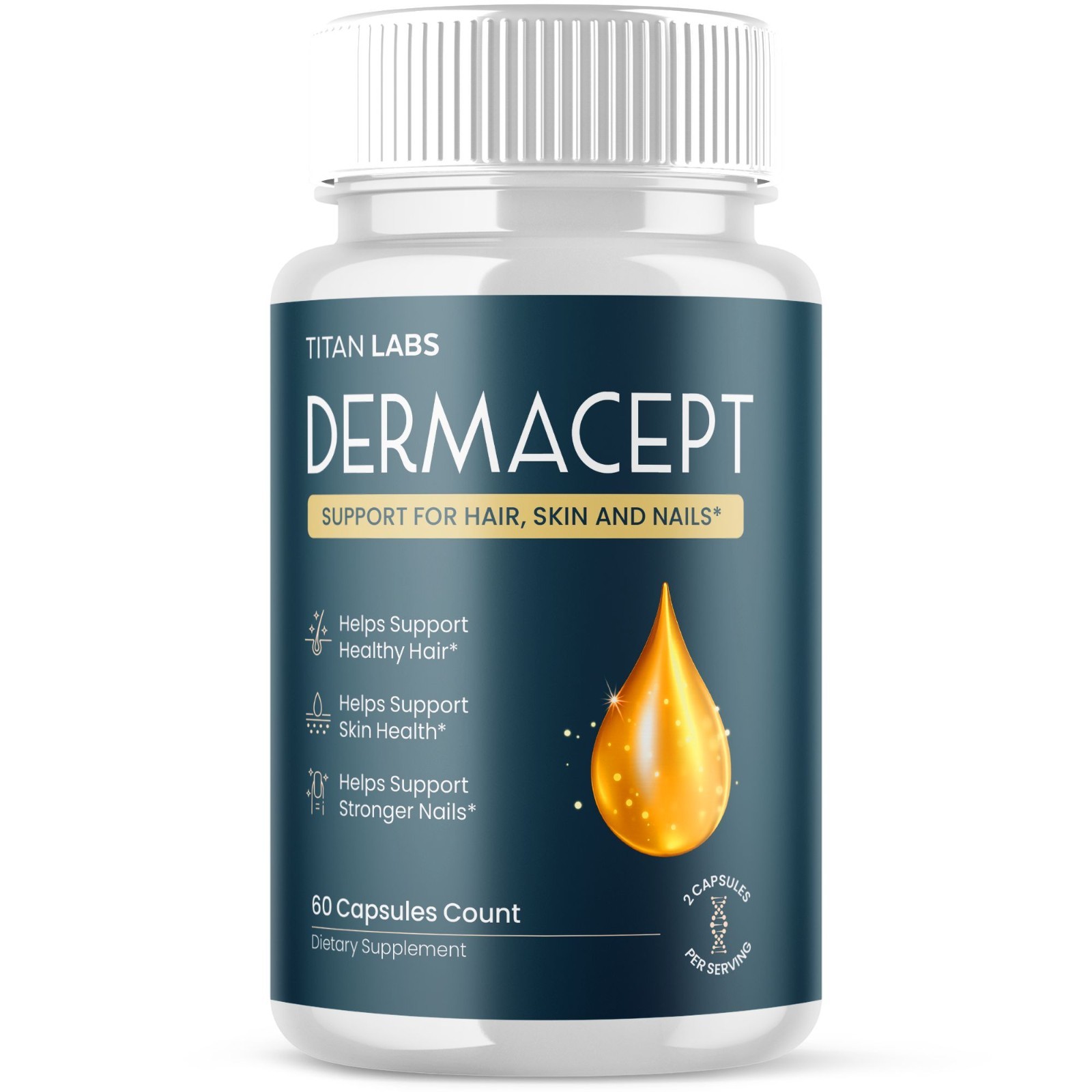 (1 Pack) Dermacept Advanced Healthy Skin Support Supplement Derma Cept 60 Caps