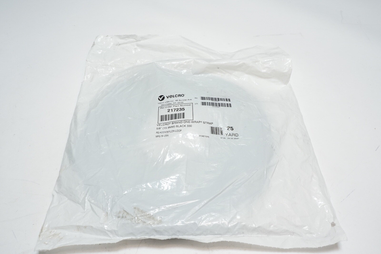 New OEM VELCRO Brand ONE-WRAP on 25YD roll 5/8 in. Black Lineal Ships FREE