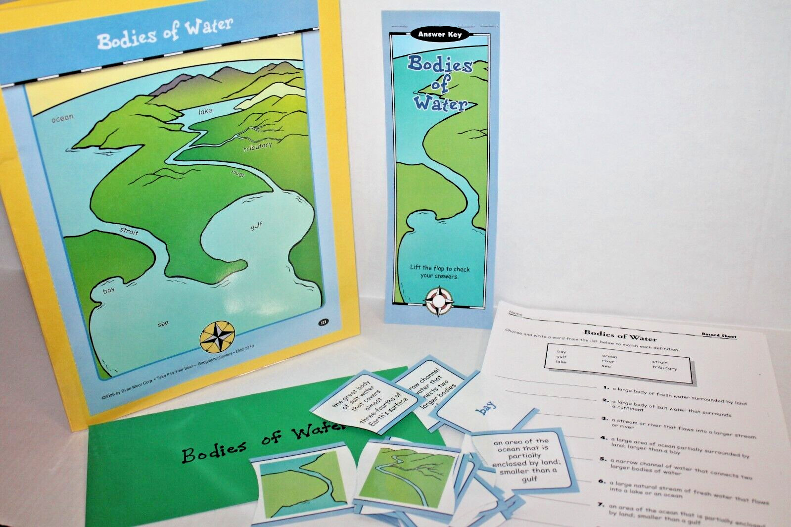 Evan-Moor Geography Folder Center "Bodies of Water" Activity Grades 3-5