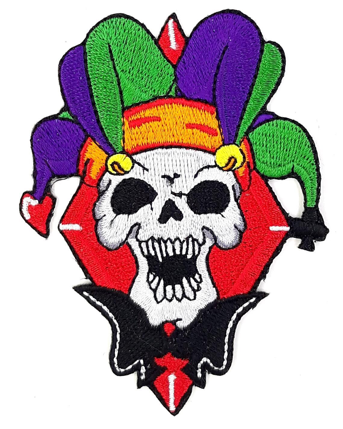 Jester -Skull Iron On Sew On Embroidered  Patch 2 5/8"X 3 1/2"