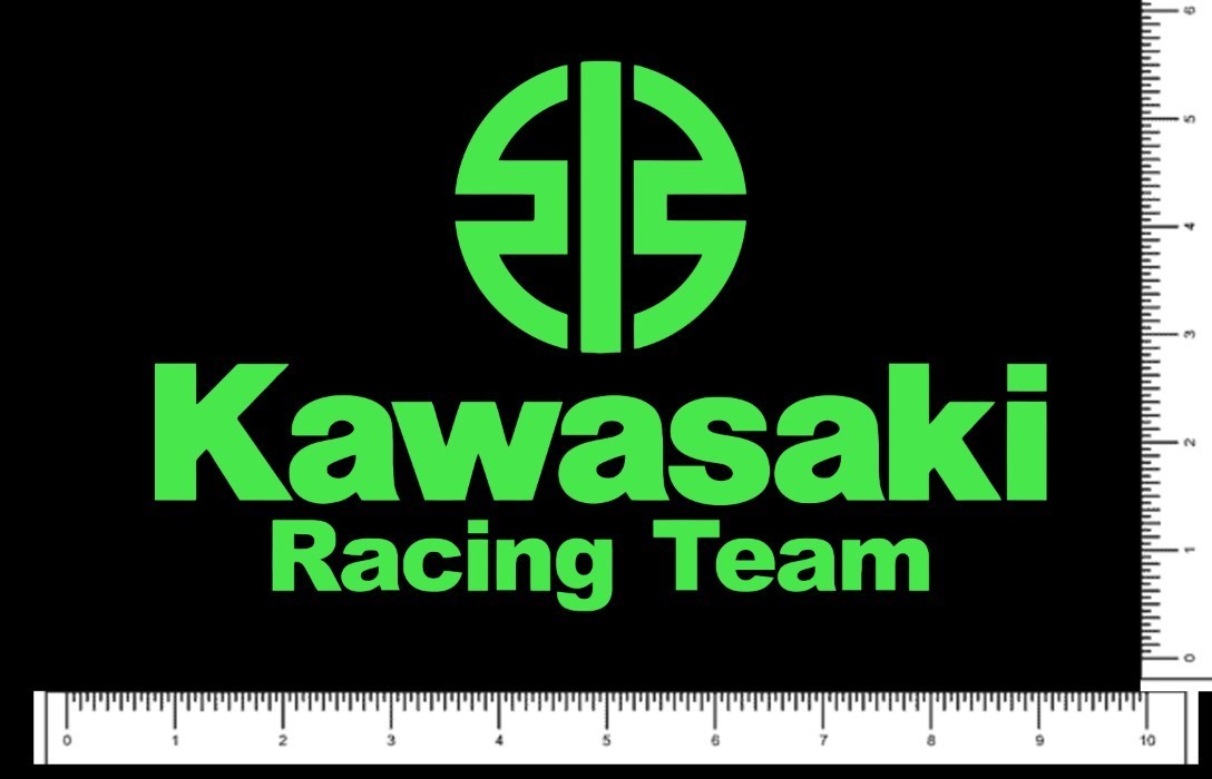 Kawasaki 8" Racing Team Die Cut  Sticker Motocross Racing Decal 8" x 5"
