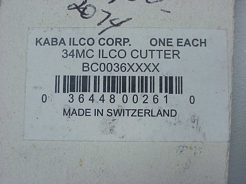 ILCO 34MC 2-1/4" DIAMETER MACHINE CUTTER BC0036XXXX