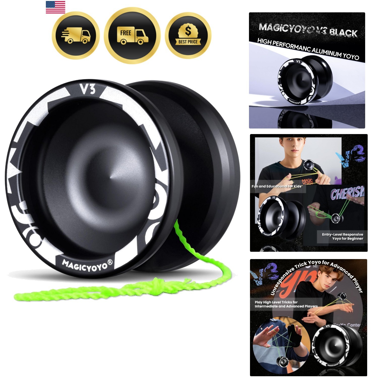 V3 Yoyo for Kids 8-12 or Above, Responsive Yoyo Professional with Dual Functi...