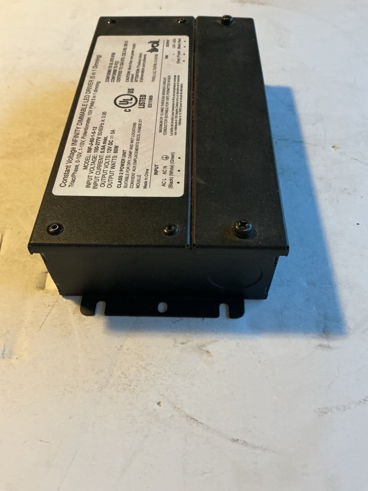 TIVOLI # INF-J-60-1-5-12 / Constant Voltage INFINITY DIMMABLE LED DRIVER.