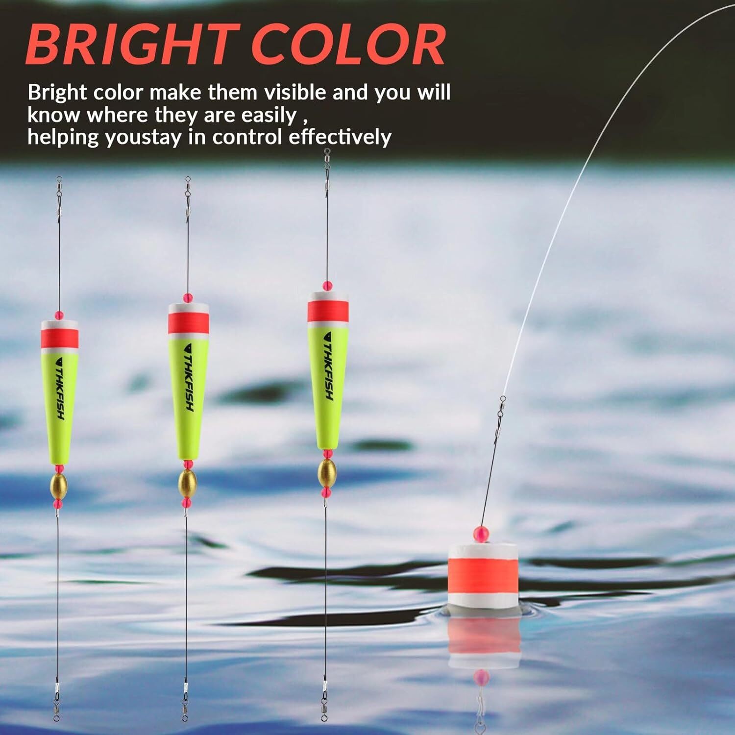 THKFISH Fishing Floats Bobbers Fishing Popping Cork Trout Float Rig Weighted Pop