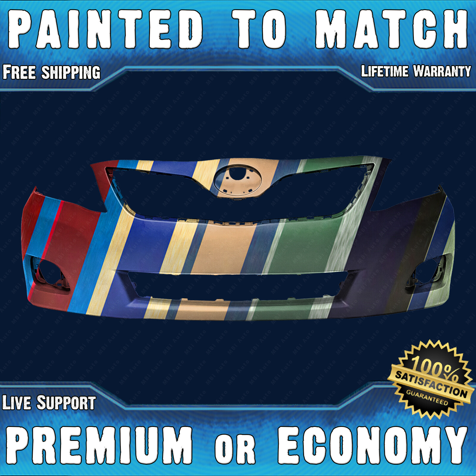 NEW Painted To Match - Front Bumper Cover Replacement for 2010 2011 Toyota Camry