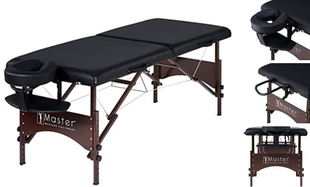 Master Massage Argo 28" Portable Massage Table with Complete Package Black