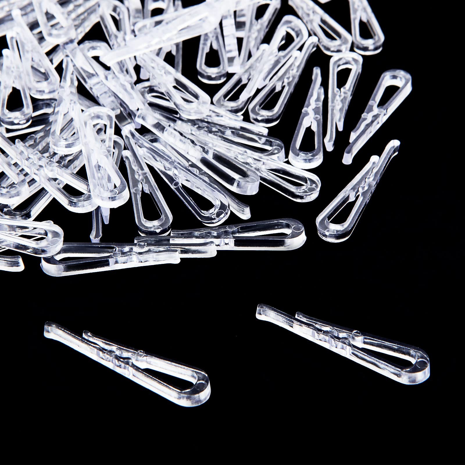 2000Pcs U Shape Plastic Alligator Clips 1.5”Transparent Plastic Clothespins C...