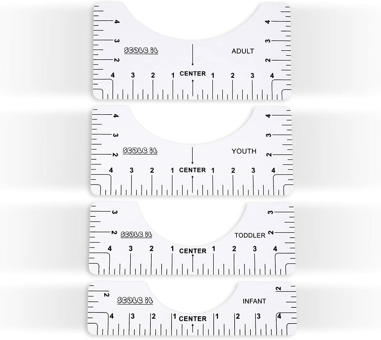 T-Shirt Ruler Guide T-Shirt Alignment Ruler Tool T-Shirt Design Set of 4 NEW