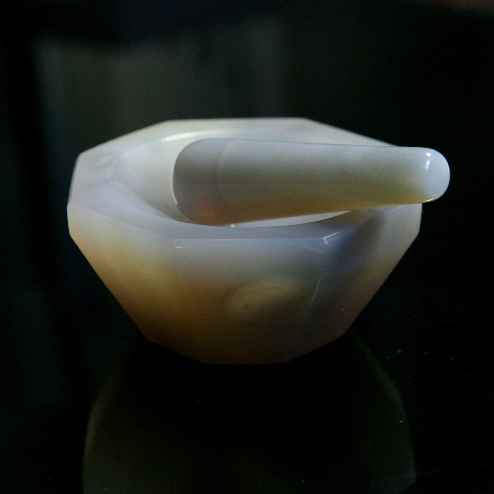 Agate Mortar and Pestle,  ID = 40 mm, +Extra Pestle