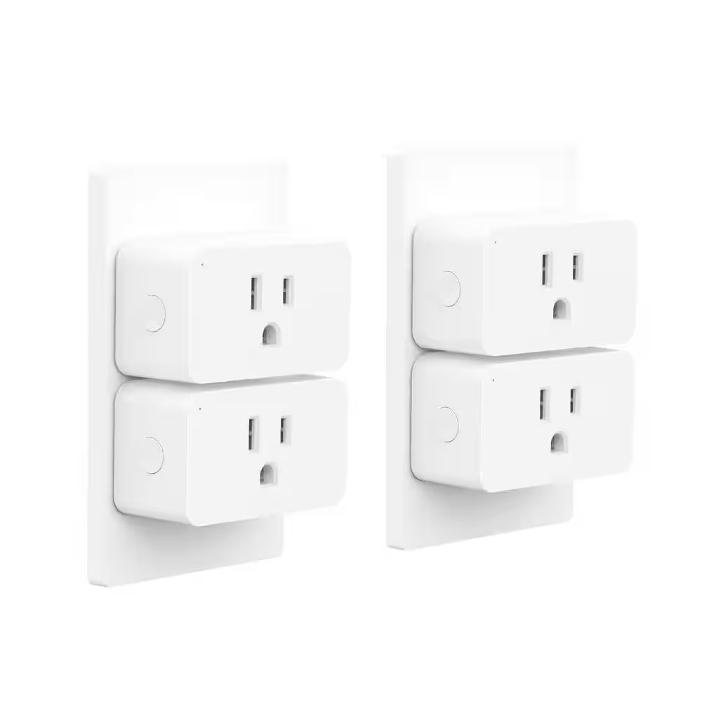 15 Amp 120-Volt Wi-Fi Smart Plug Grounding Outlet Connector White Voice Control
