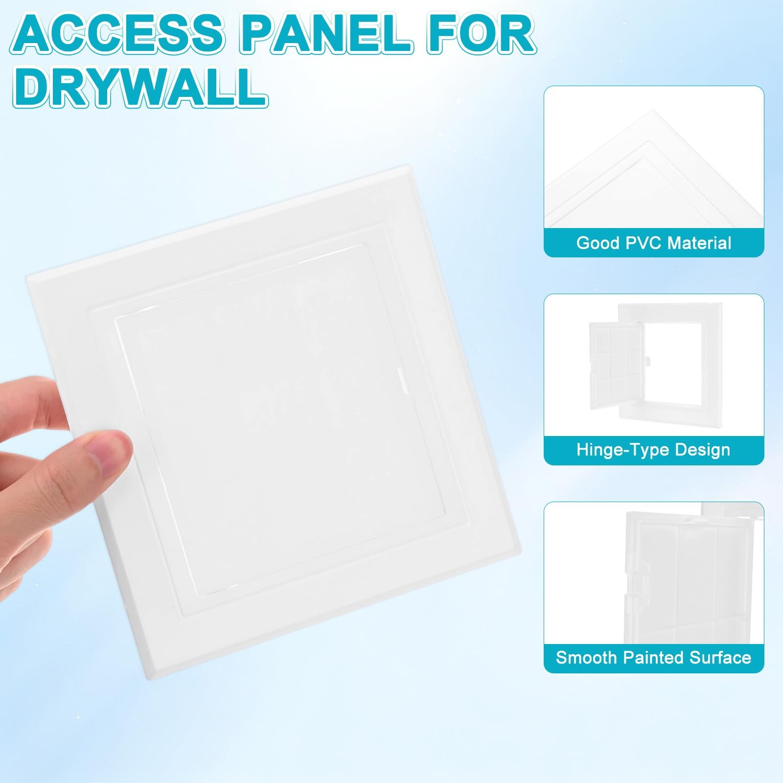 2-Pack Access Panel for Drywall, 4.5x4.5 Inch Plastic Wall Hole Cover Access ...