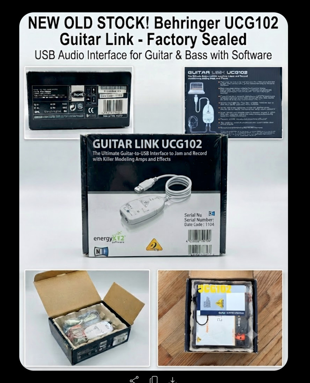 Behringer Guitar Link UCG102 USB Audio Interface - NEW OLD STOCK (Factory Sealed
