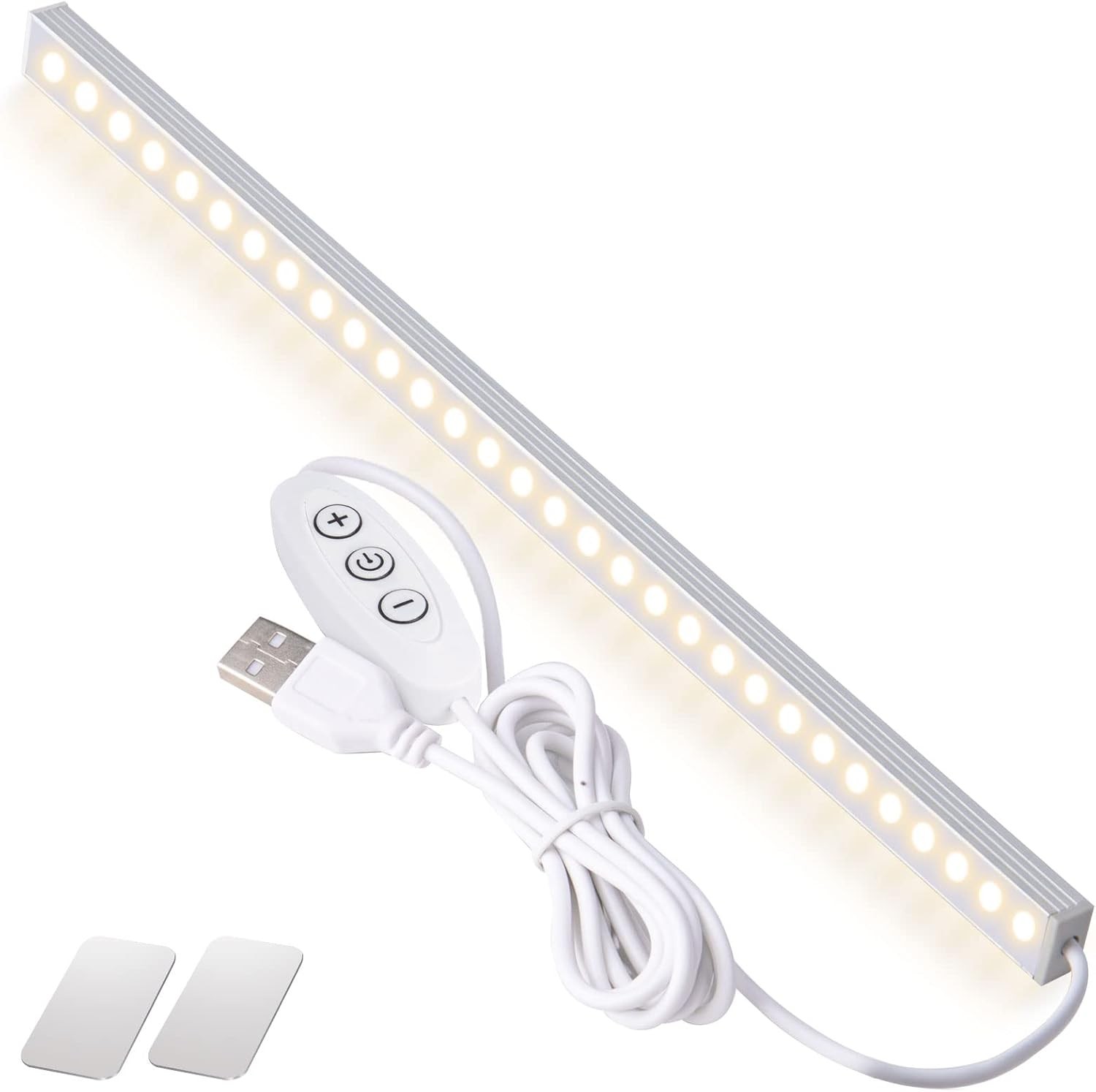 USB Powered Under Cabinet Lighting, 12" Tool-Free Mount Dimmable LED