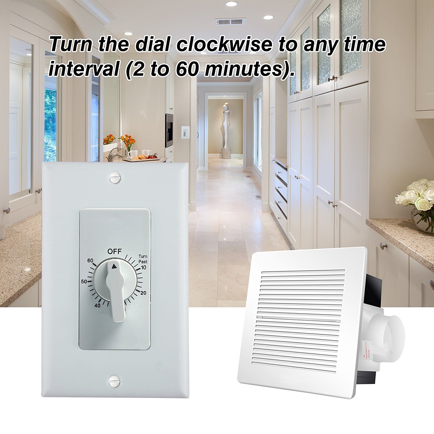 BN-LINK 60-Minute In-Wall Spring Wound Loaded Countdown Timer Mechanical Switch