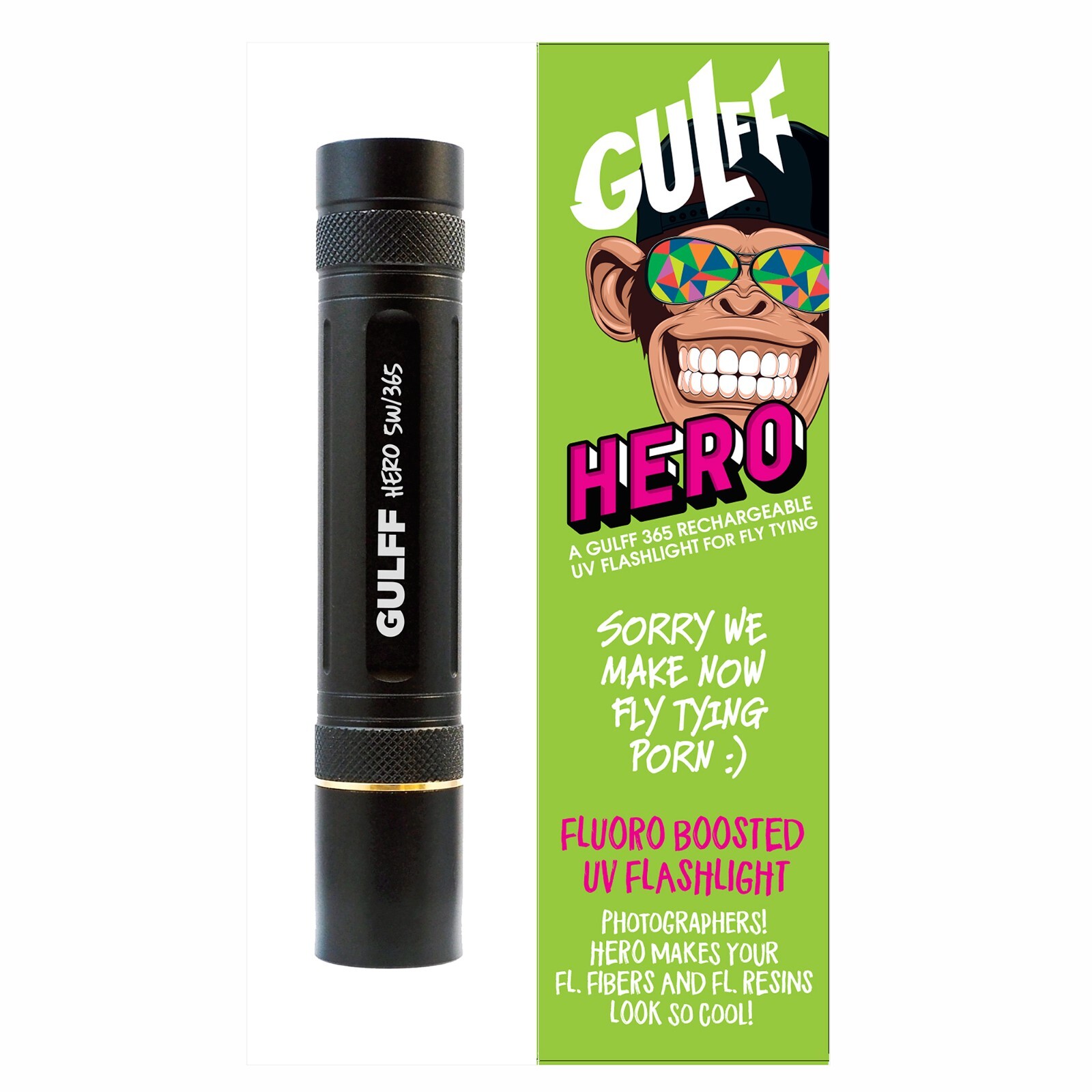 GULFF HERO UV TORCH  FLY  TYING RECHARGEABLE 365 FLASHLIGHT