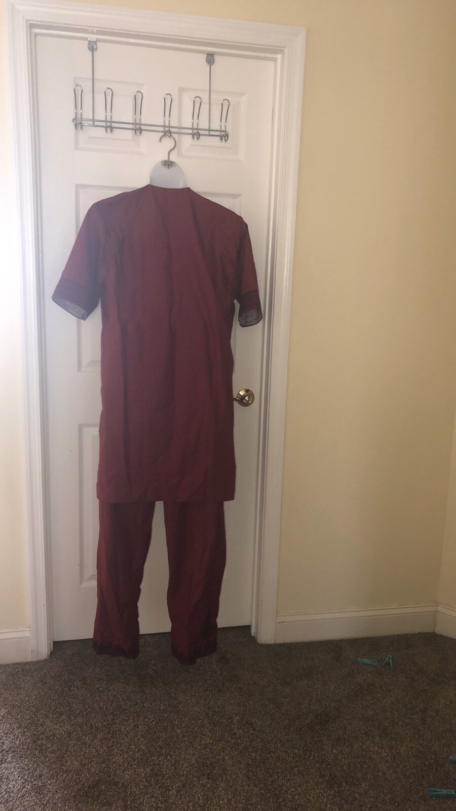 Preowned women’s 2pcs top and pant set wine/black