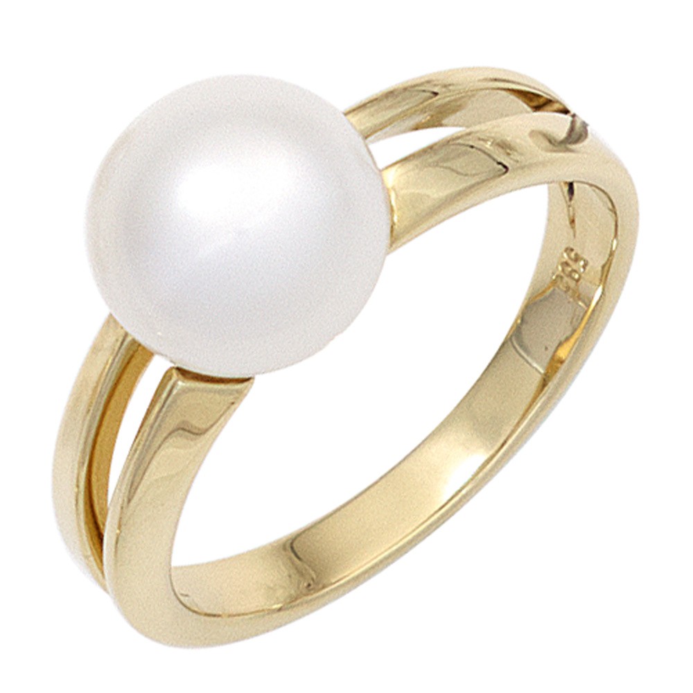 Jobo ladies' ring 585 gold yellow gold 1 freshwater pearl gold ring pearl ring RW: 62