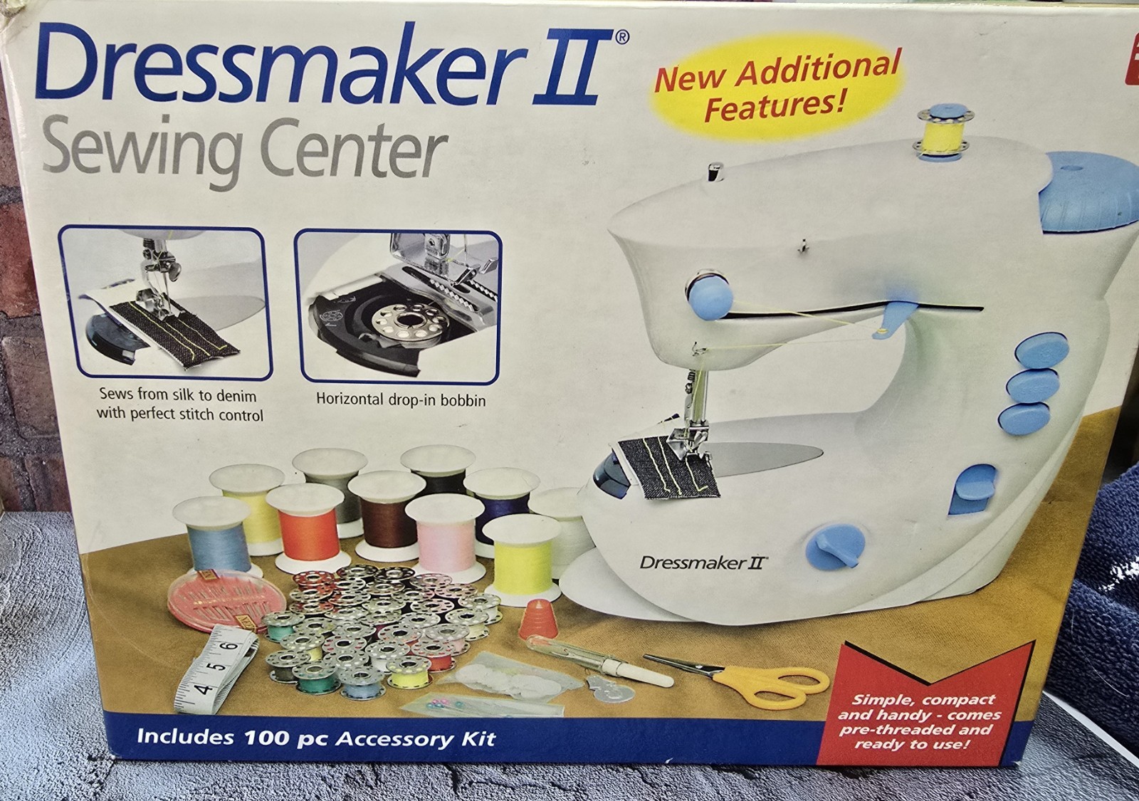 Euro-Pro Dressmaker II 1100 Electronic Sewing Machine Compact Beginner Friendly