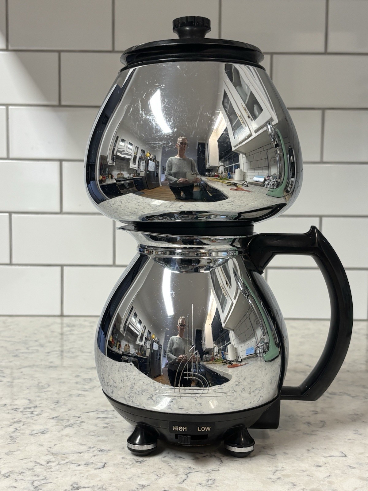 Vintage Sunbeam Coffeemaster “Double Bubble”  C20B chrome vacuum coffee maker.