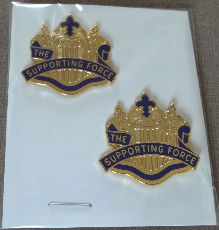 US Army 245th Support Battalion - 245th S&S Bn. Unit Crest Insignia New Pair