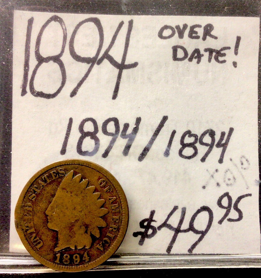 1894 Indian Head Cent Over Date! 1894/1894! ENN Coins