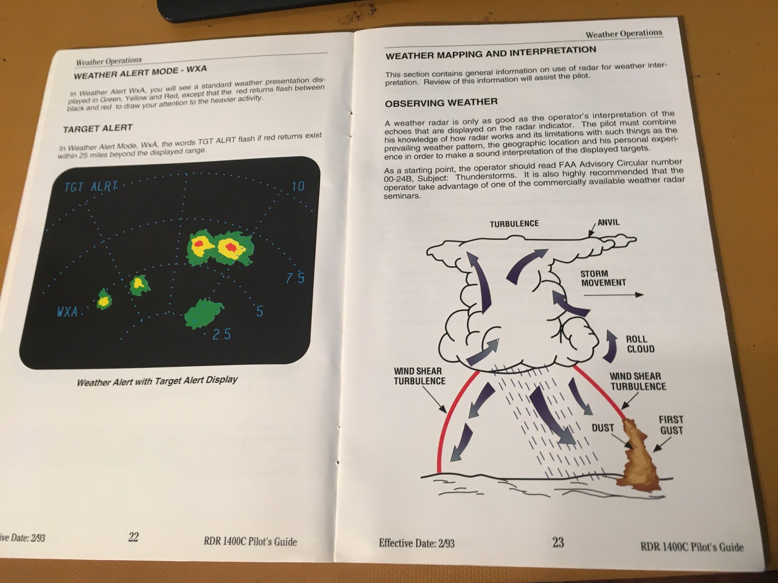 Bendix RDR-1400C Color Radar Pilot's Guide Manual