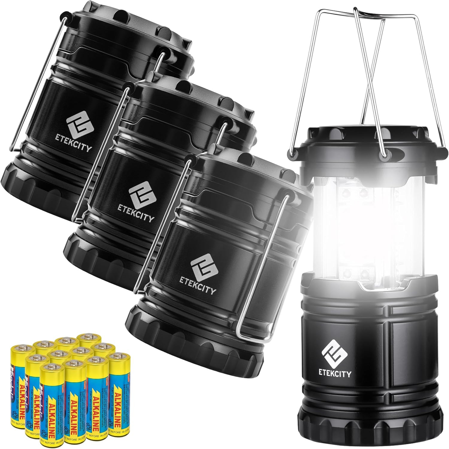 Camping Lanterns for Power Outages 4 Pack, Flashlight for Camping Essentials, Su