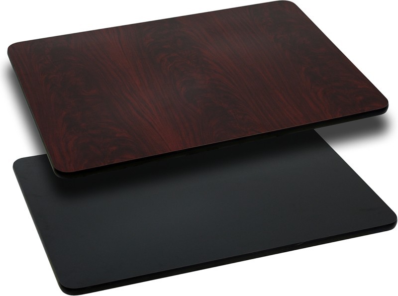 30'' X 42" Restaurant Table Top with Black or Mahogany Reversible Laminate Top