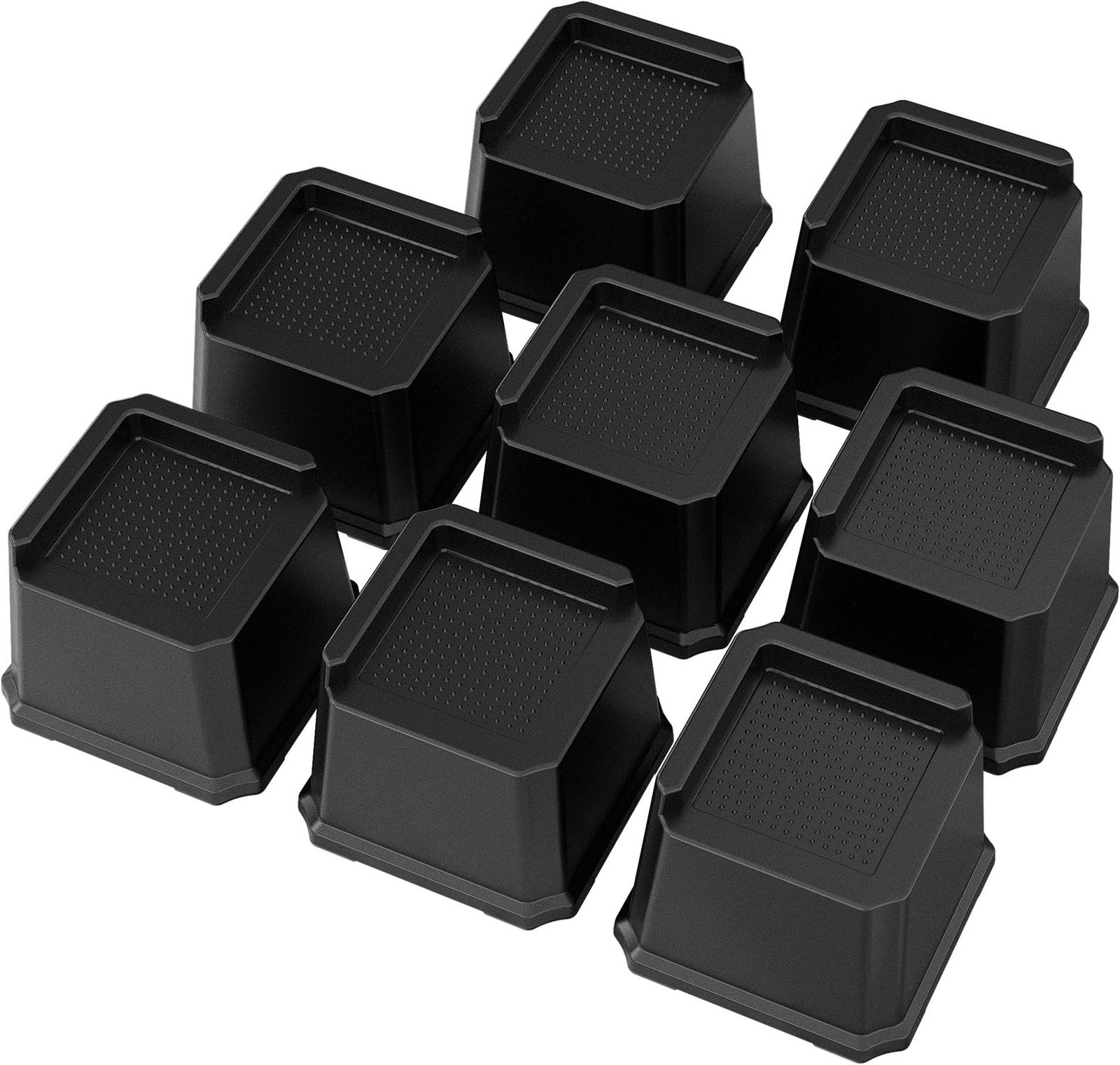 Bed Risers 3 Inch Set of 8, Oversized Furniture Risers, Black | L Shape, Heav...