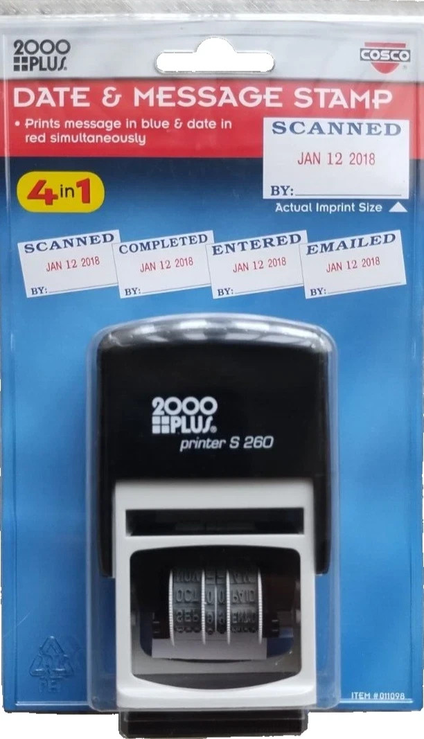 COSCO 2000 Plus 4 in 1 Date & Message Stamp - Brand New & Factory Sealed!!