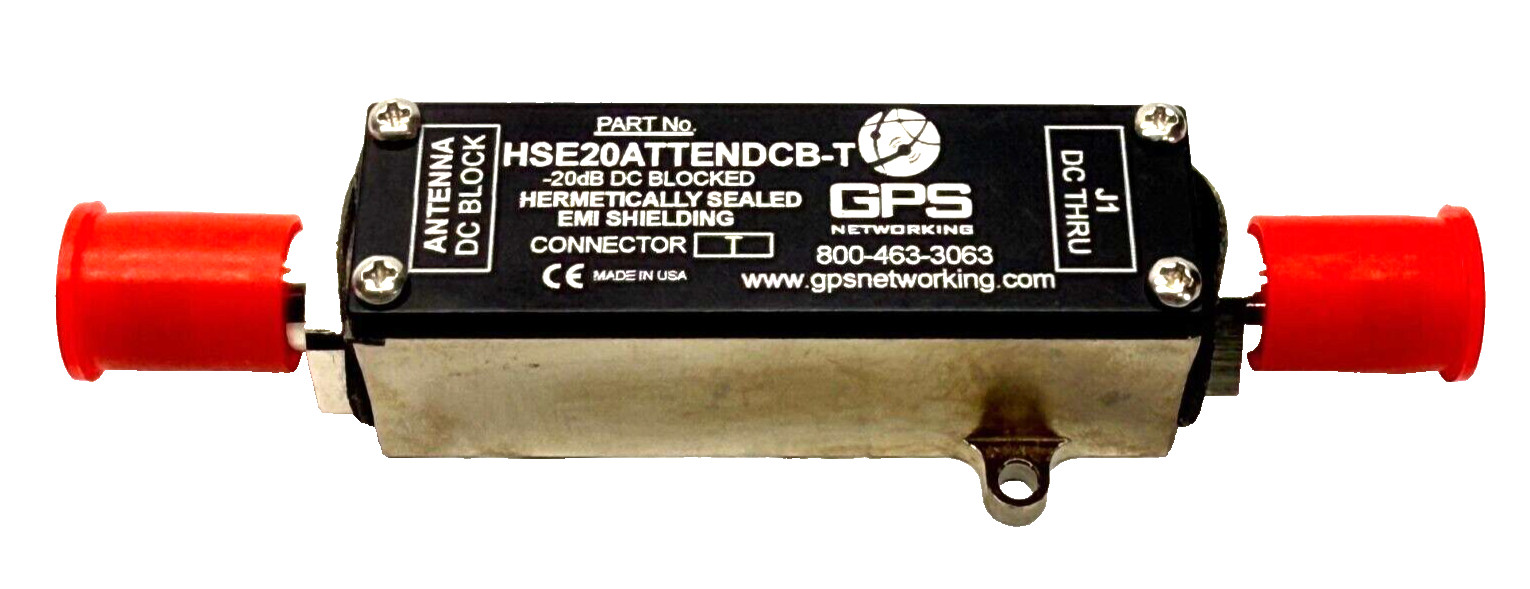 GPS Networking HSE20ATTENDCB Attenuator,-20dB, SWR 1.7:1,TNC,GPS L1/L2 GLONASS