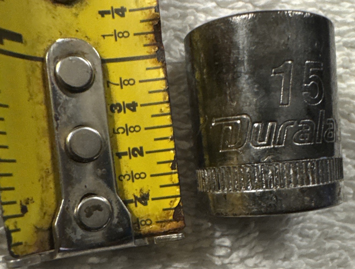 15 mm 50-108 Duralast Socket 15mm 3/8”dr, vtg tool