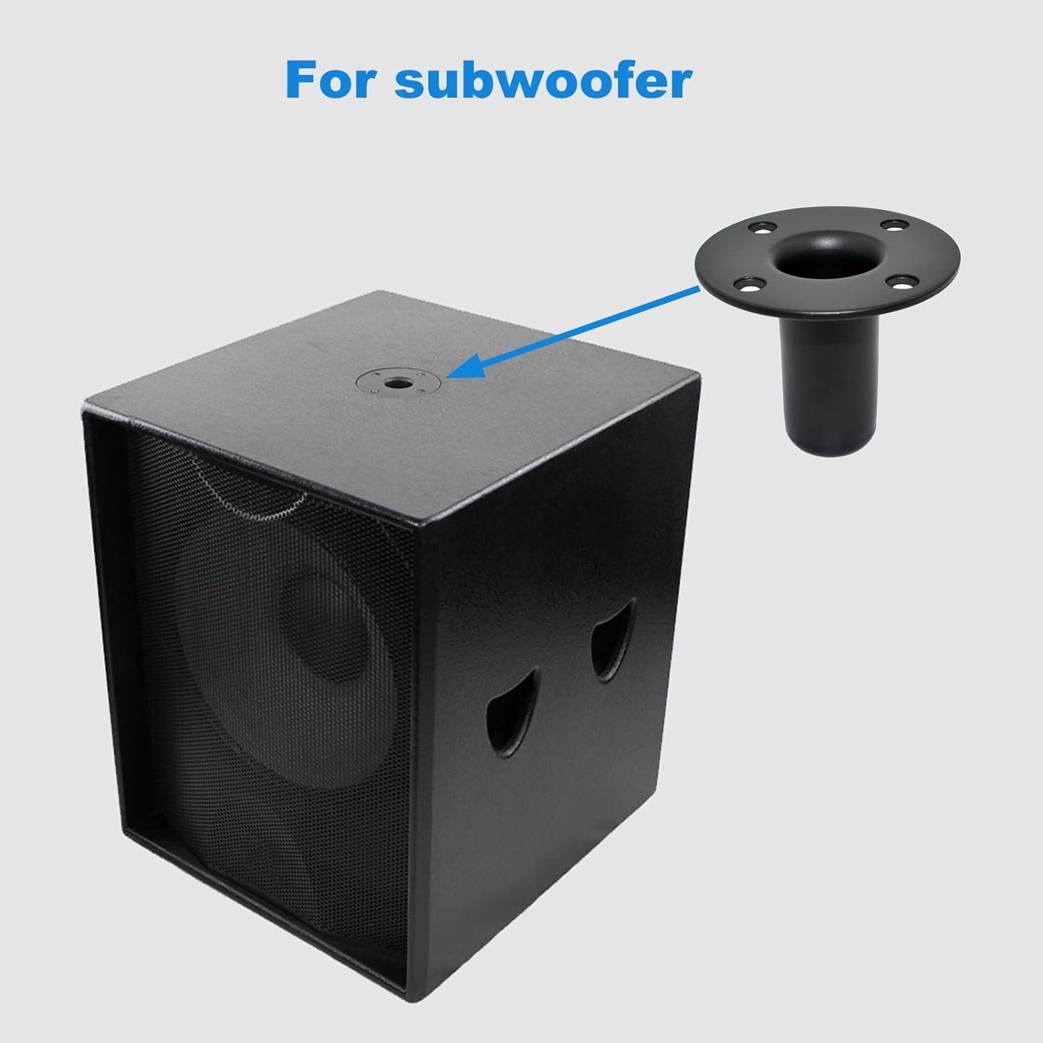Black Speaker Pole Mount Bracket Heavy Duty Iron 2 Pack for PA DJ Karaoke